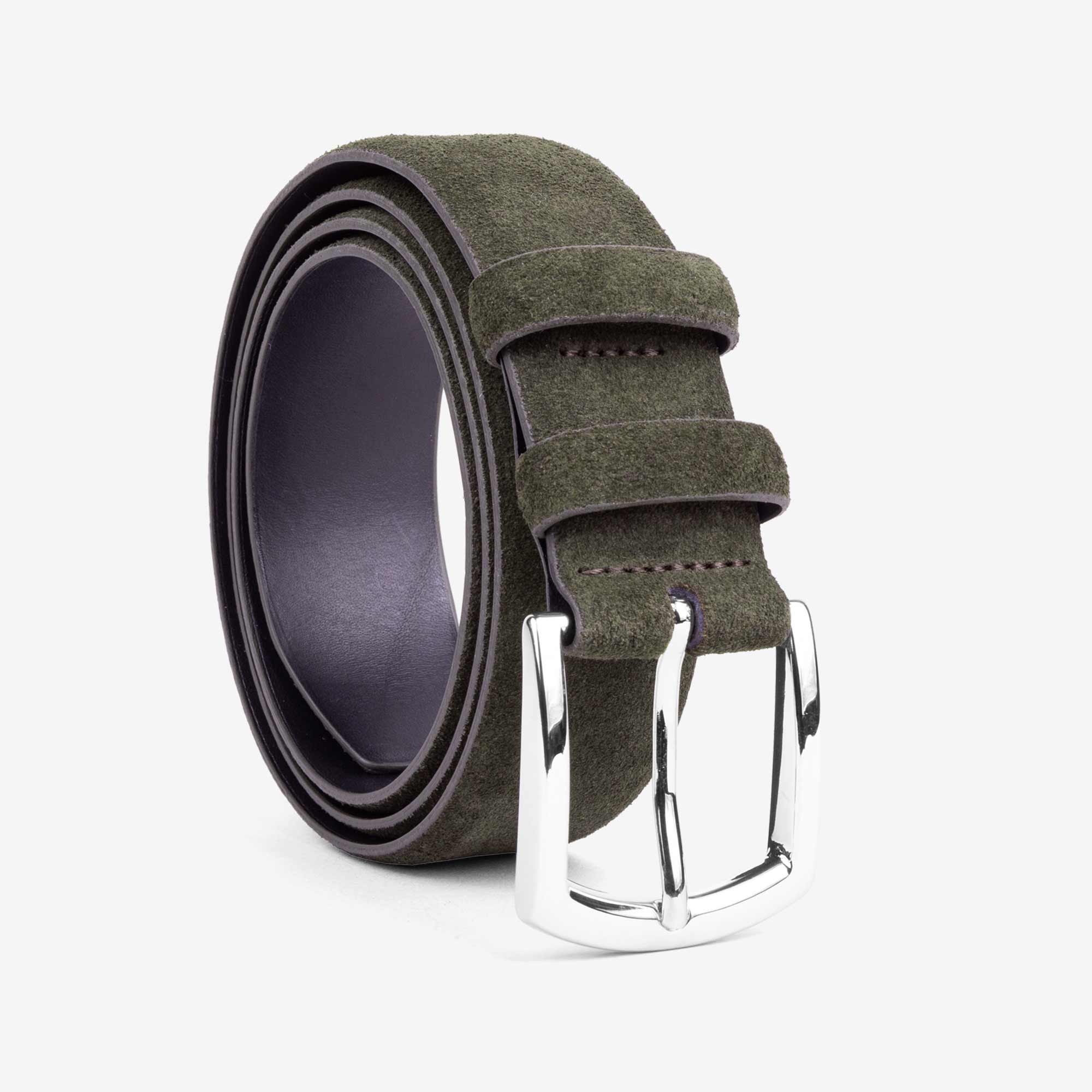 Giuseppe-Classic-Suede-Belt-Green-Men-1