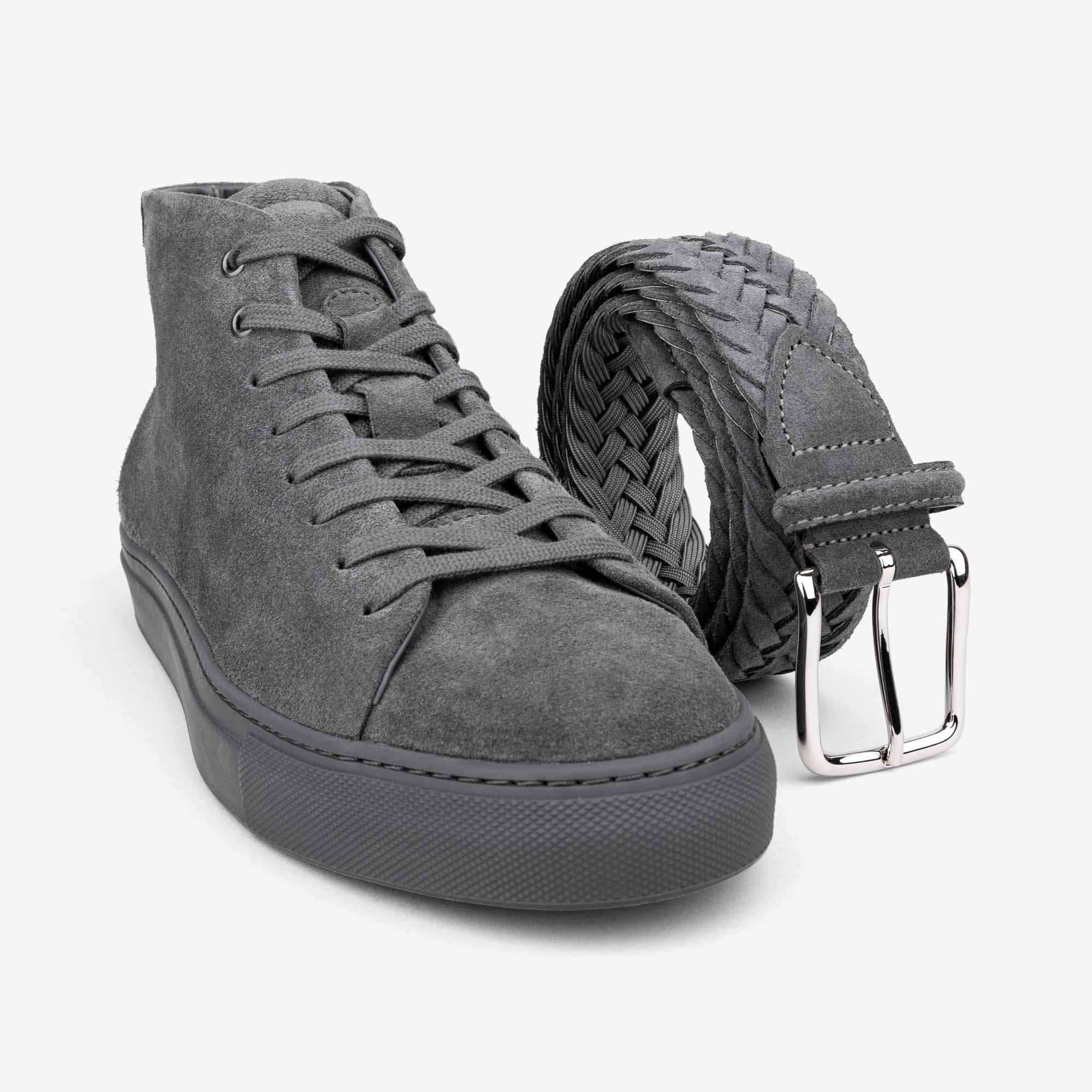 Massimo-Braided-Suede-Belt-Grey-Men-7