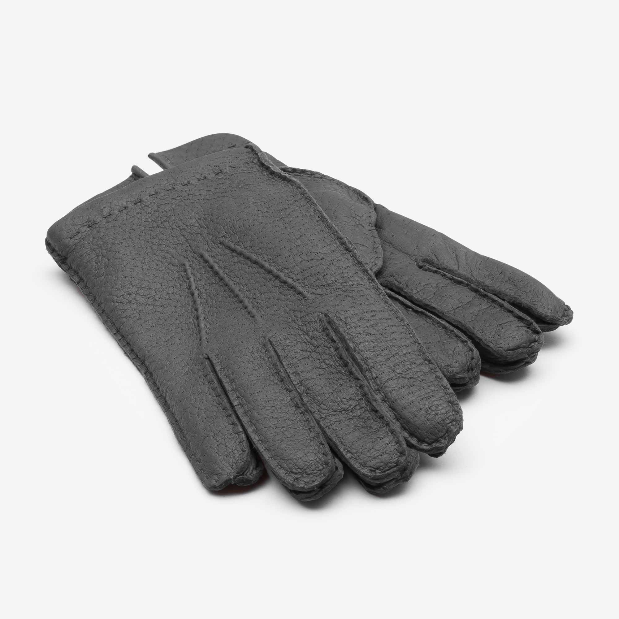 Salvaore-Peccary-Leather-Gloves-Grey-Men-7