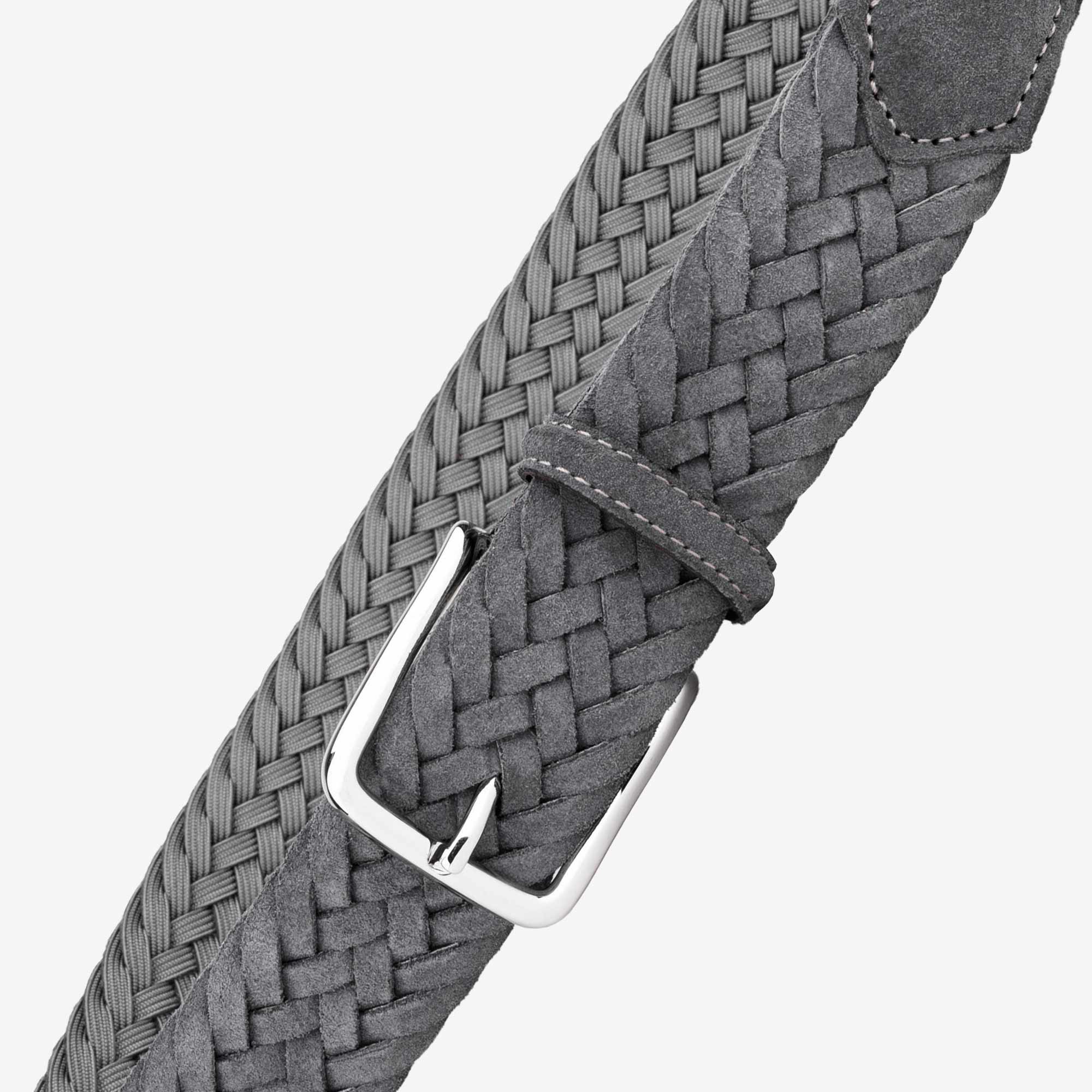 Massimo-Braided-Suede-Belt-Grey-Men-4