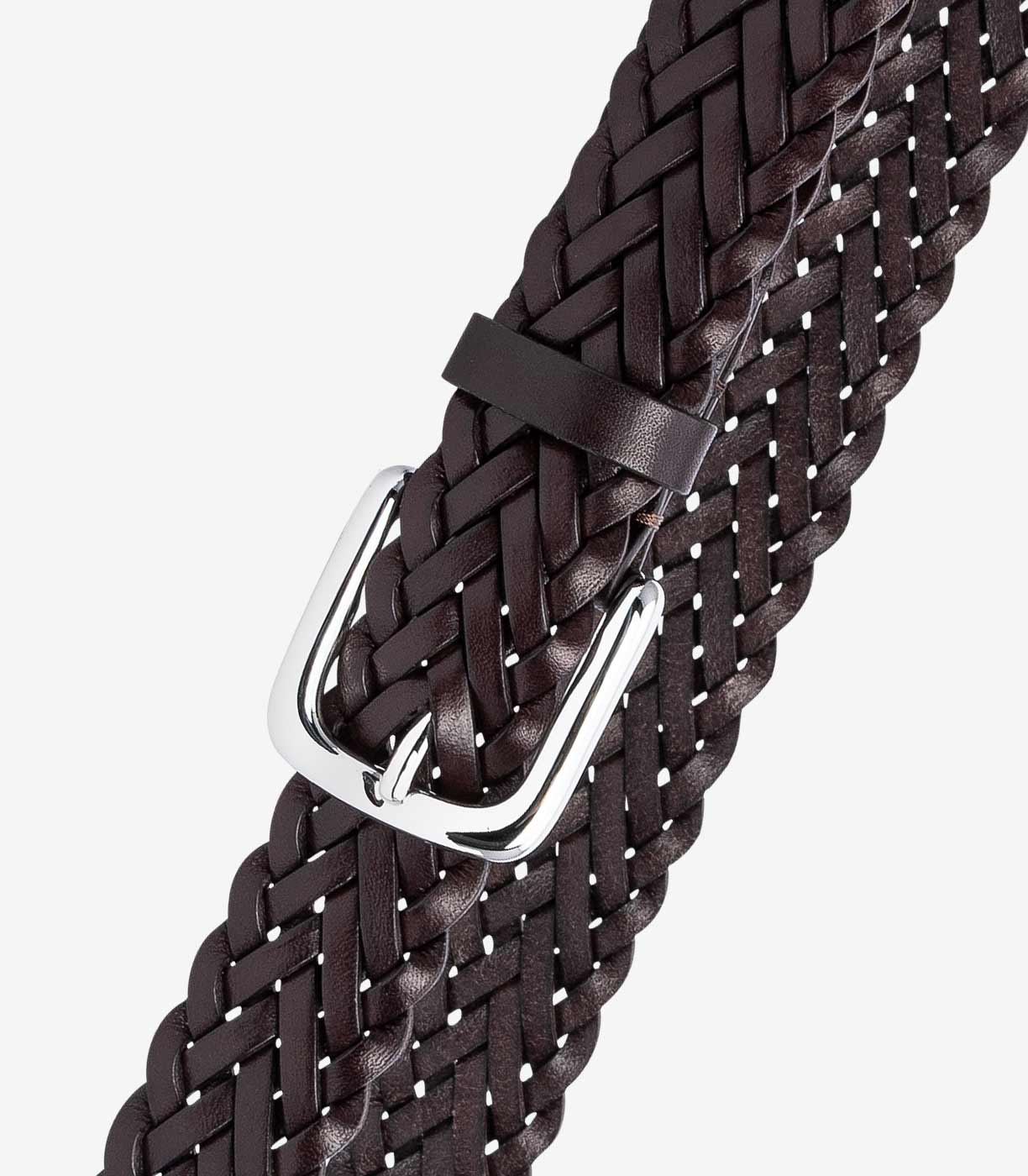 Hand-braided Men's Leather Belt Brown - Leonardo