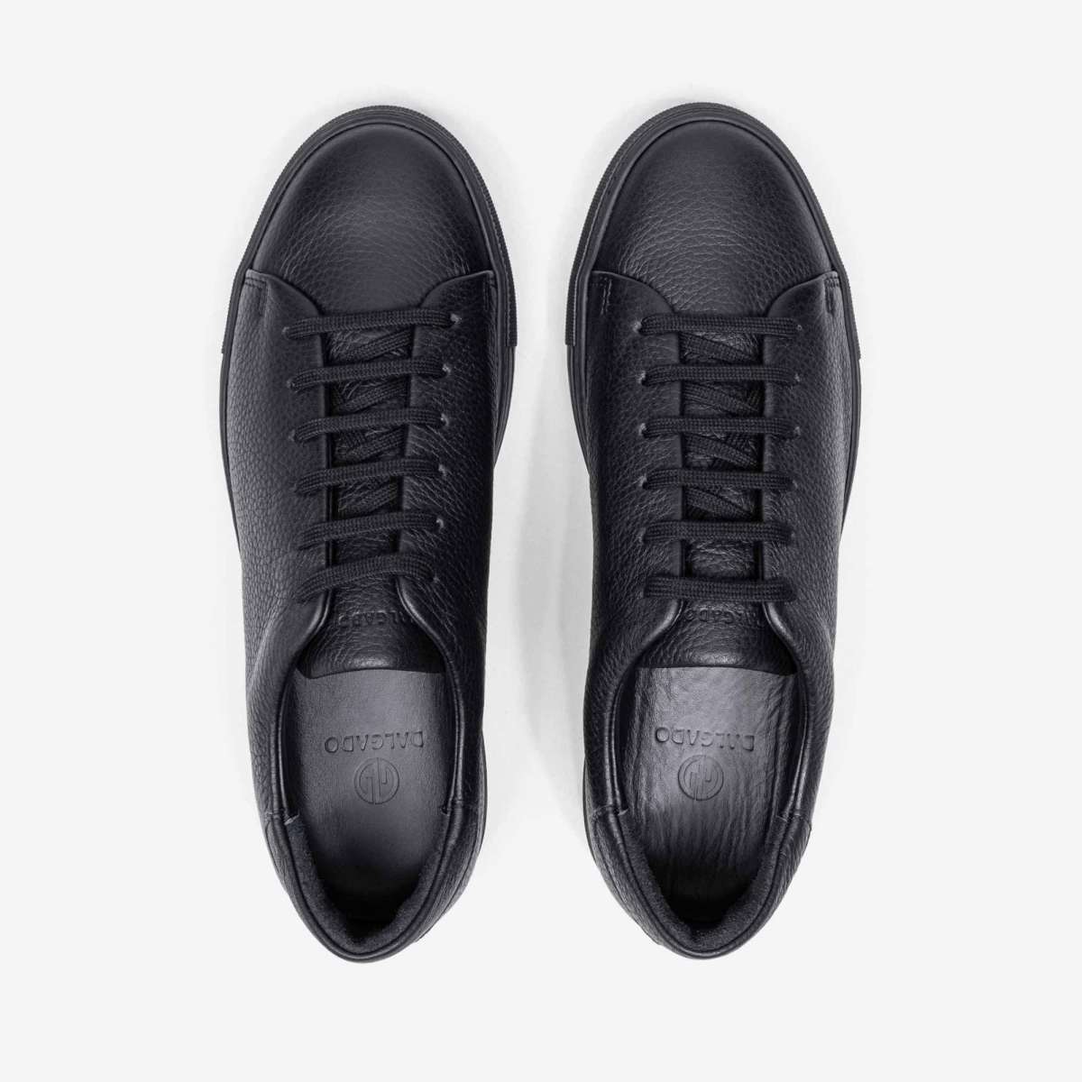 Men's Low-Top Leather Sneakers Black - Laurent | Dalgado