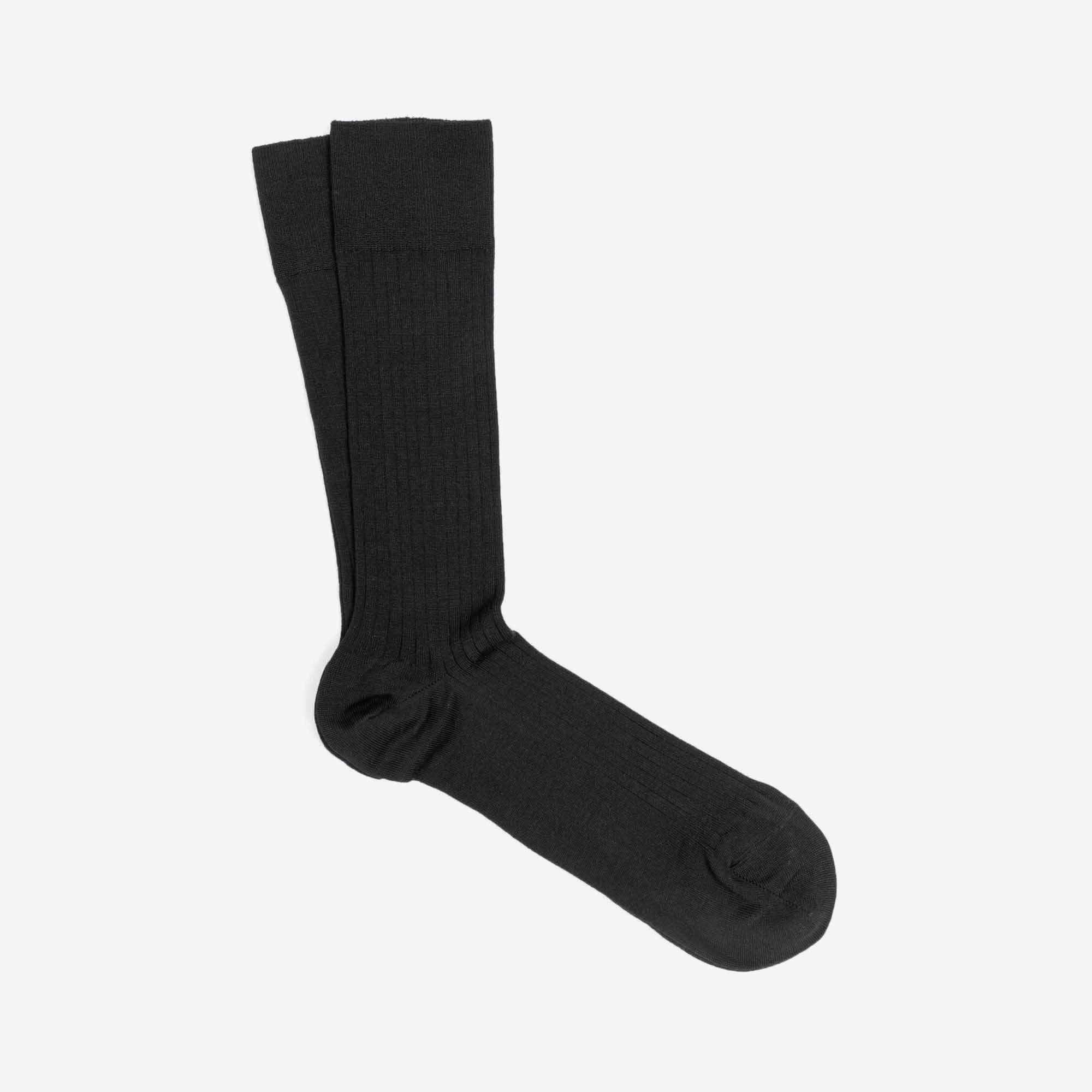 Men's Scottish Lisle Cotton Socks Black - Vicente | Dalgado