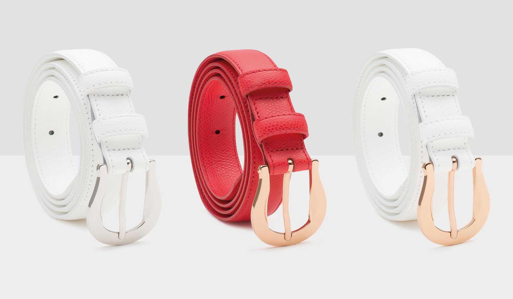 Three of our classic Palmellato leather belts