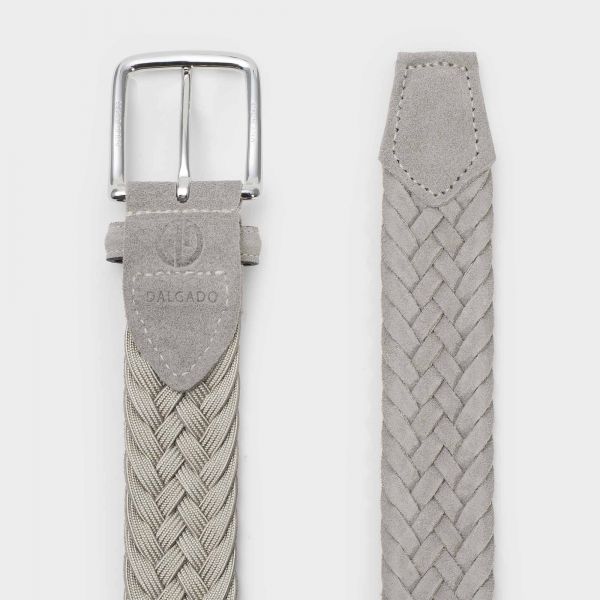 Braided suede leather belt for men light grey – Gianluca | Dalgado