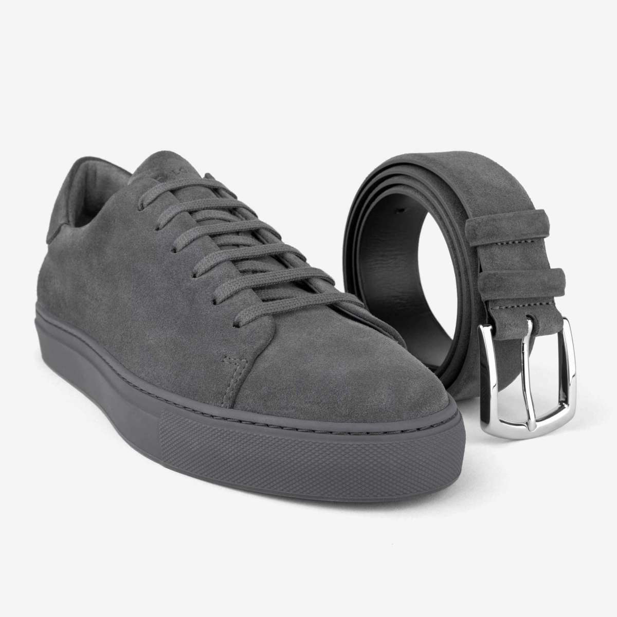 Men's Low-Top Suede Sneakers Ash Grey - Massimo | Dalgado