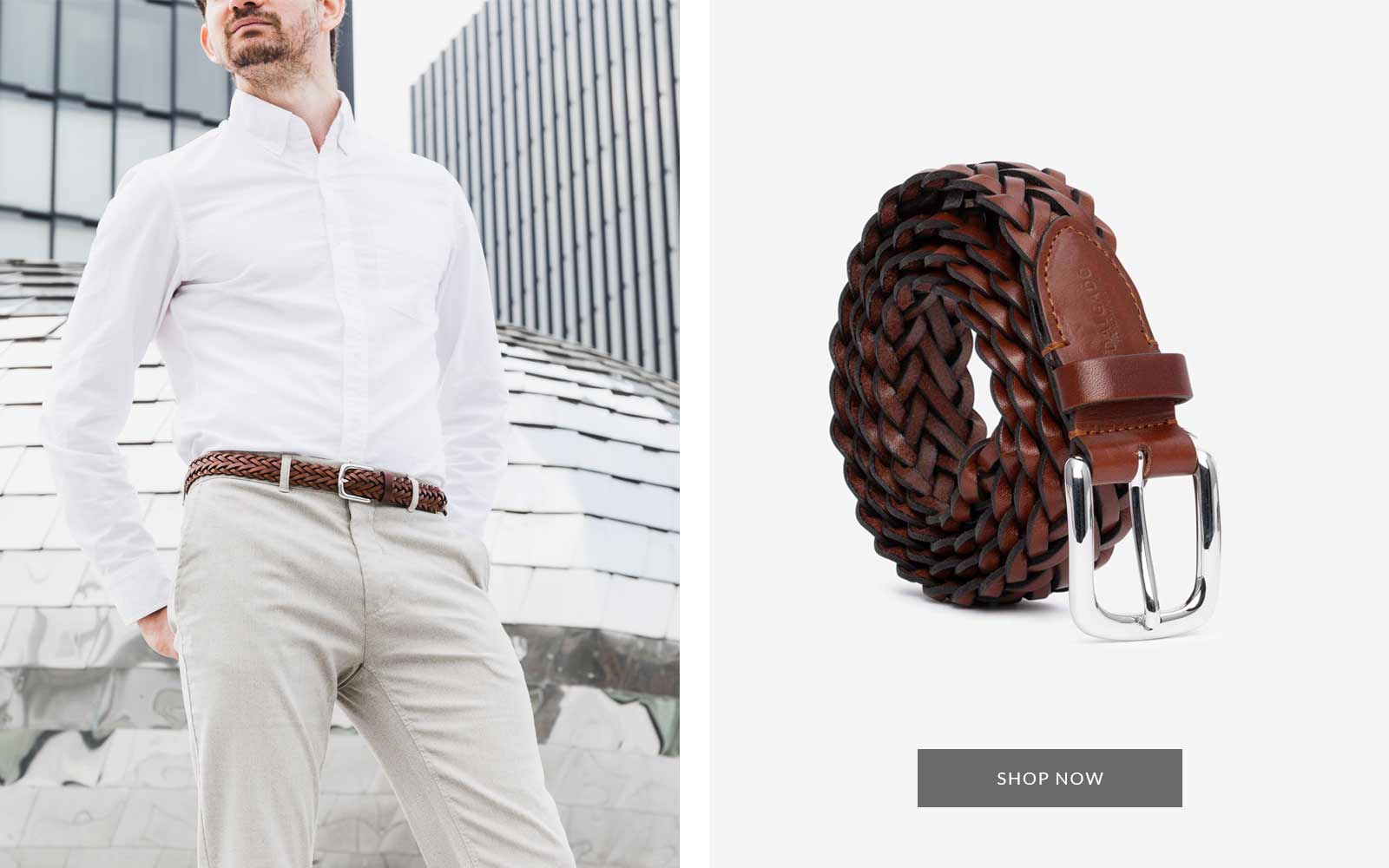 Renato braided belt brown