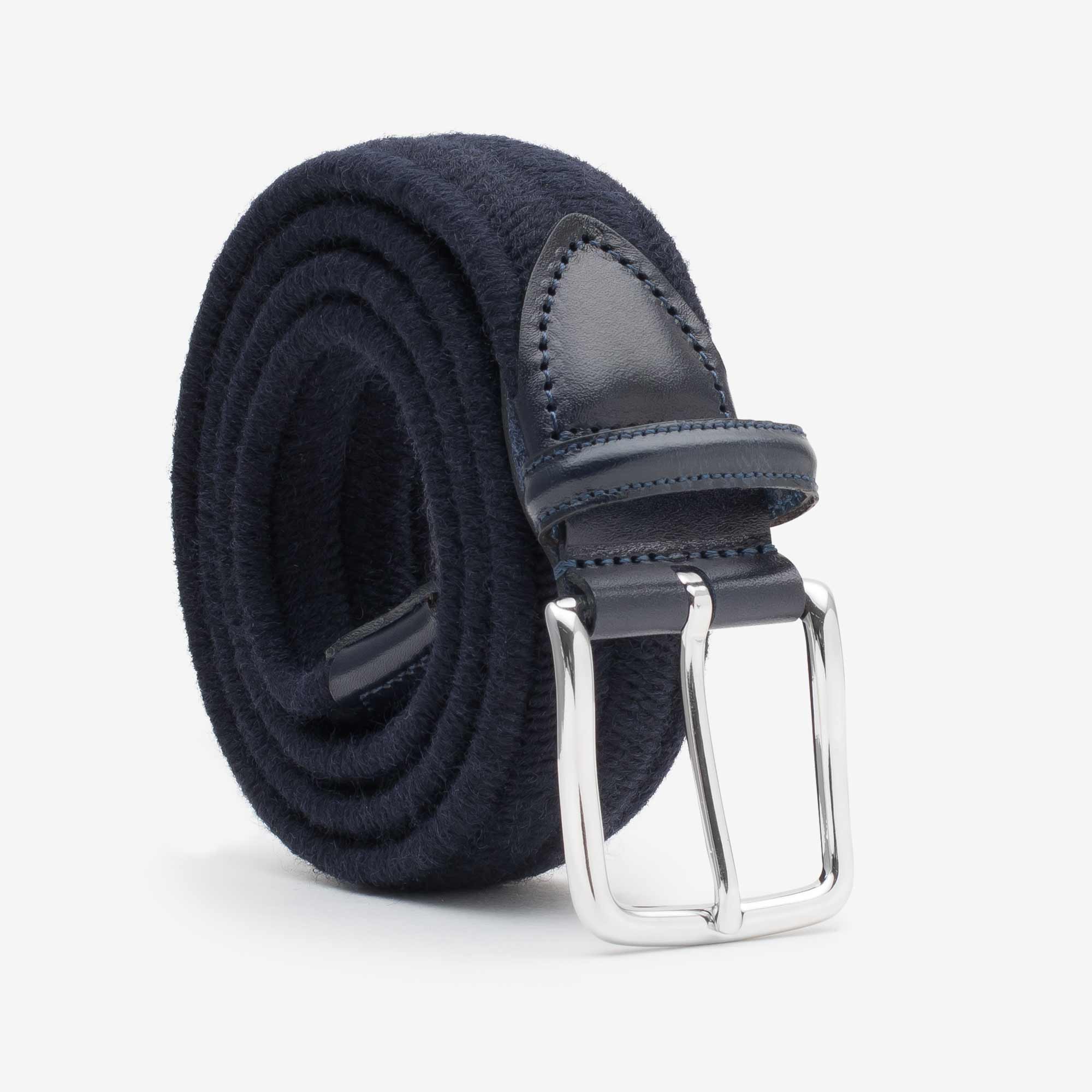 Elastic Men's Wool Belt Dark Blue - Fabiano | Dalgado
