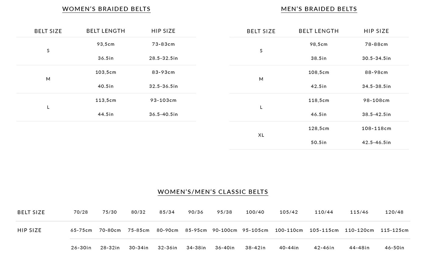 moschino belt size chart