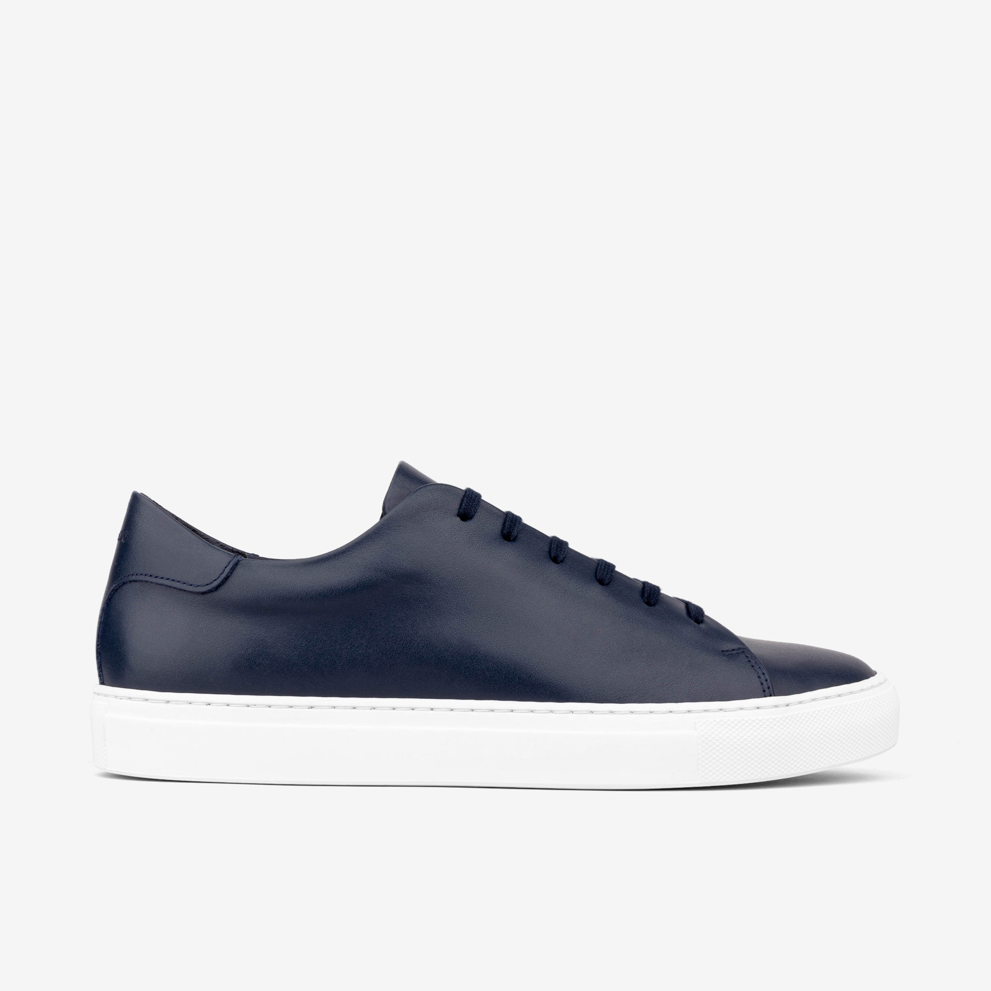 Men's Low-Top Leather Sneakers Navy Blue - Gustavo | Dalgado