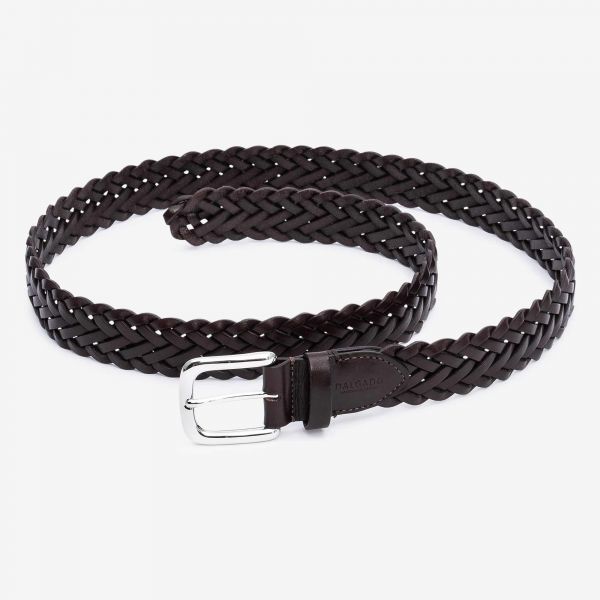 Hand-braided Men's Leather Belt Brown - Leonardo | Dalgado