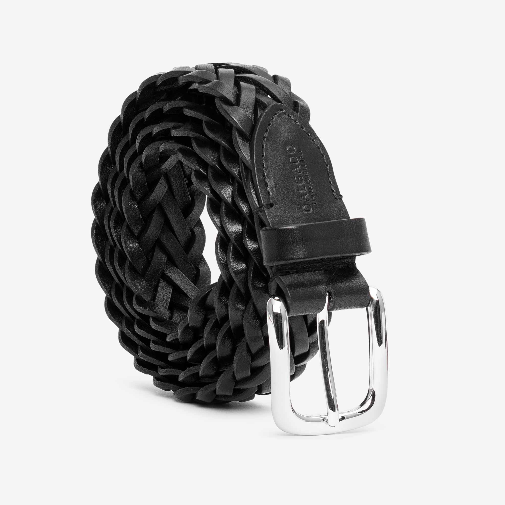 Hand-Braided Leather Belt Black Cesare by Dalgado