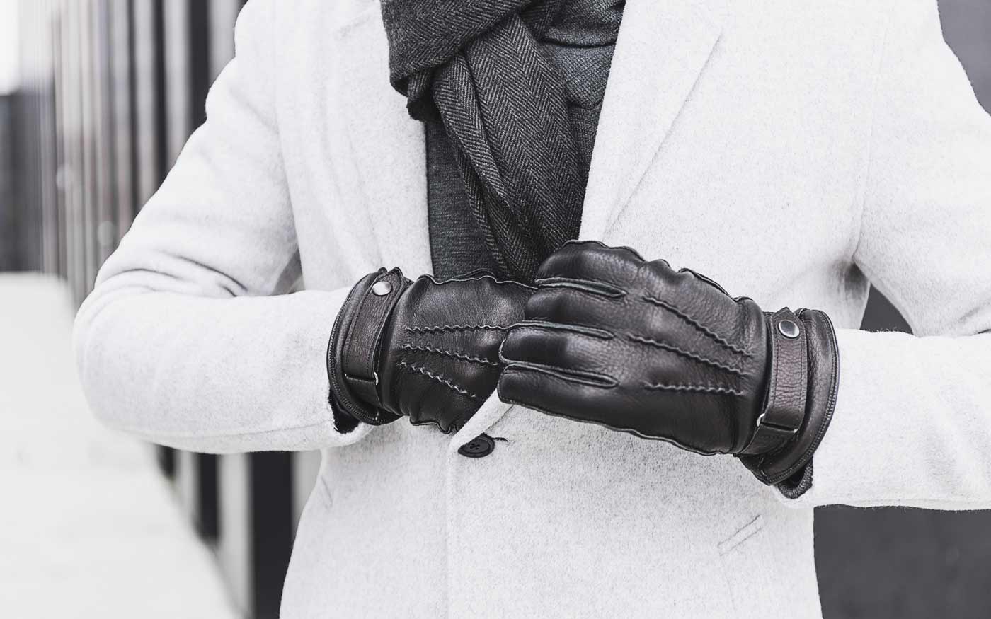 Alessio - Deer Leather Gloves Black