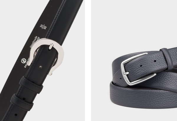 Classic black women's belt and blue men's belt